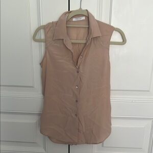 Ever lane  silk Women's Sleeveless Blouse - Beige